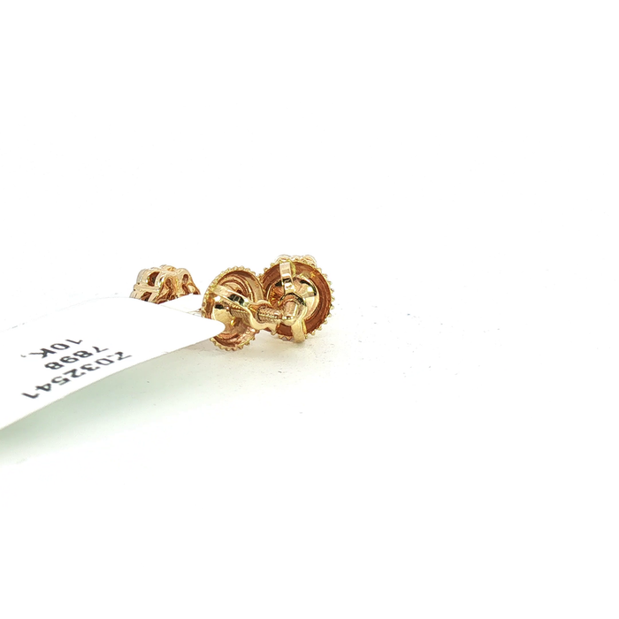 10K 0.04CT Diamond Flower Cluster Stud Earrings in Yellow Gold