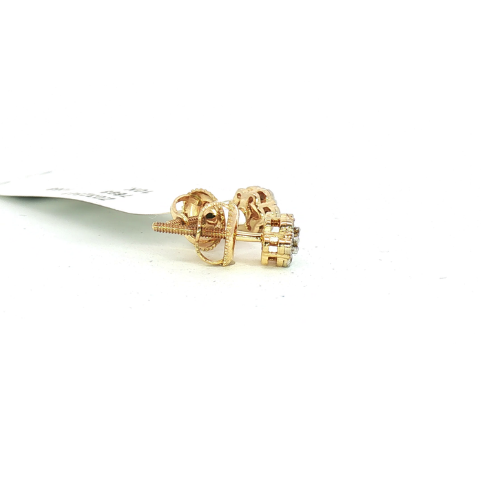 10K 0.04CT Diamond Flower Cluster Stud Earrings in Yellow Gold