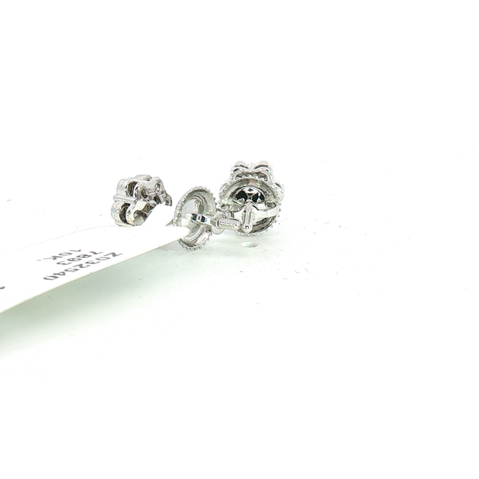 10K 0.05CT Diamond Floral Cluster Stud Earrings in White Gold