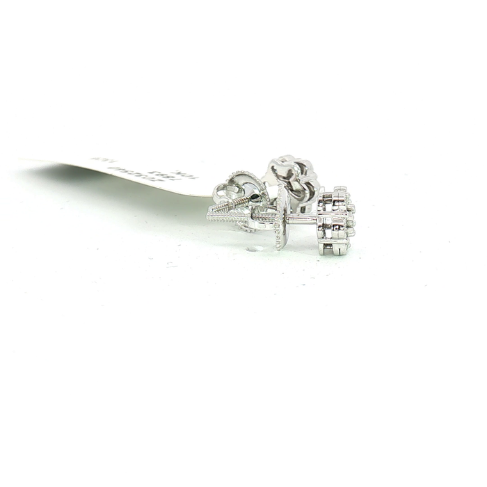 10K 0.05CT Diamond Floral Cluster Stud Earrings in White Gold