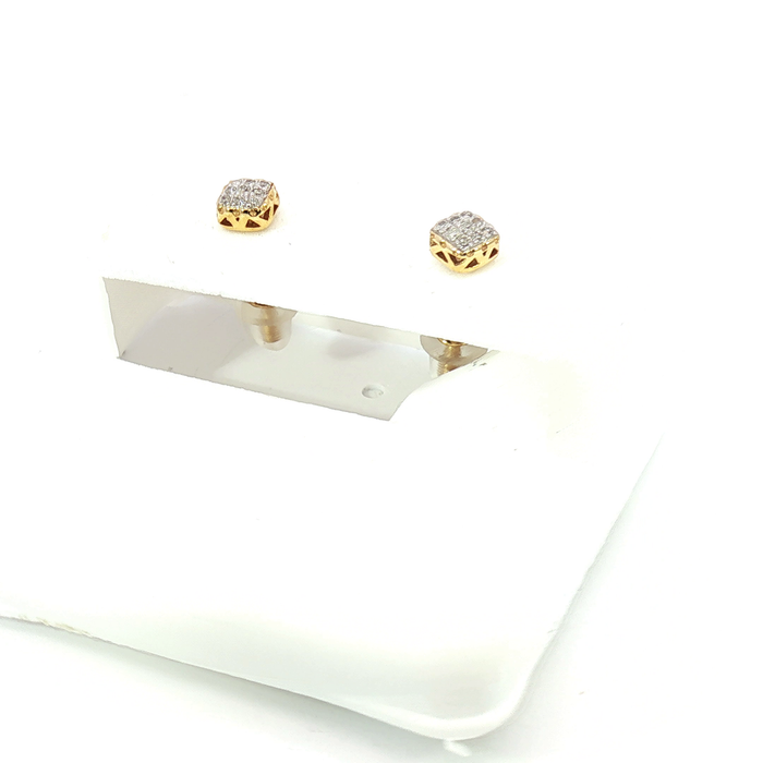 10K 0.05CT Diamond Solitaire Stud Earrings in Yellow Gold