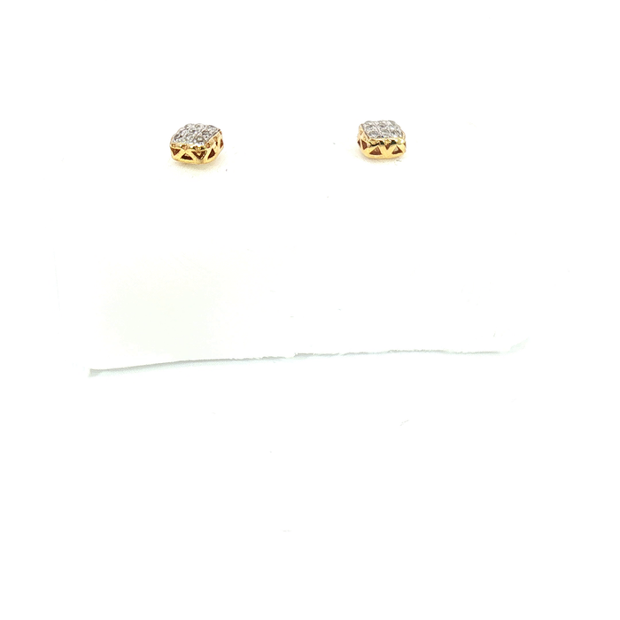 10K 0.05CT Diamond Solitaire Stud Earrings in Yellow Gold