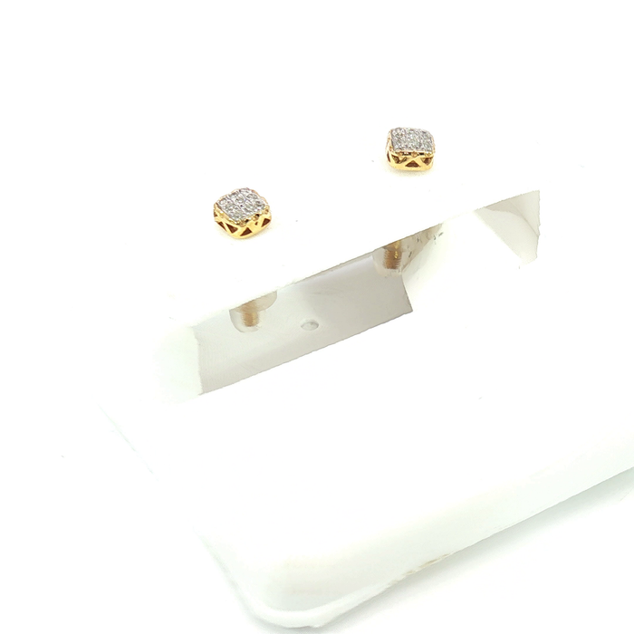 10K 0.05CT Diamond Solitaire Stud Earrings in Yellow Gold