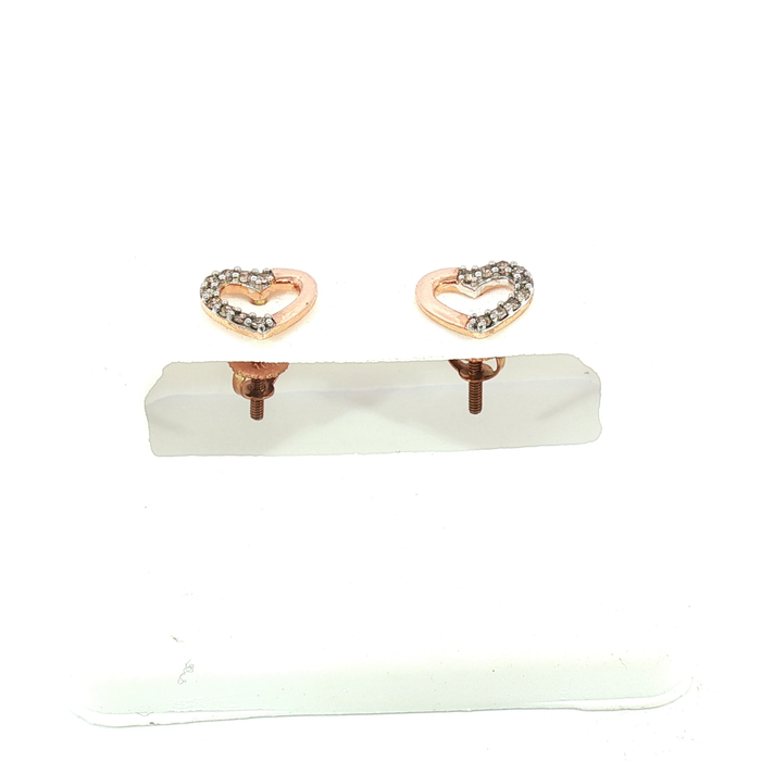 10K 0.13CT Diamond Floral Halo Stud Earrings in Rose Gold