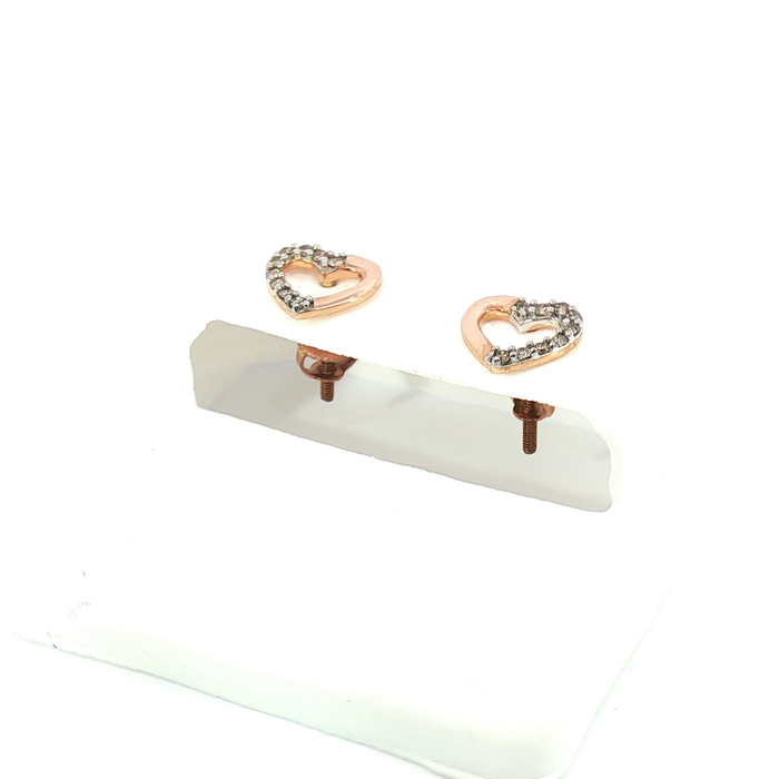 10K 0.13CT Diamond Floral Halo Stud Earrings in Rose Gold