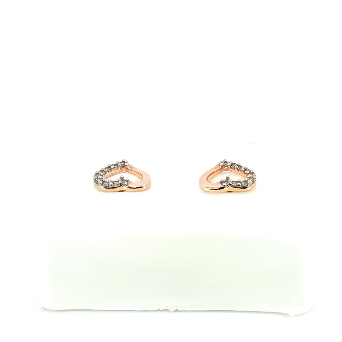 10K 0.13CT Diamond Floral Halo Stud Earrings in Rose Gold