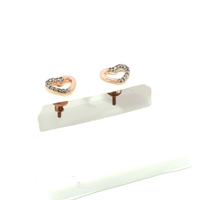 10K 0.13CT Diamond Floral Halo Stud Earrings in Rose Gold
