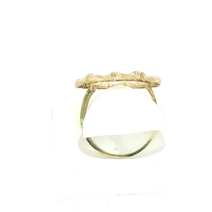 10K Bamboo Heart Ring in Yellow Gold