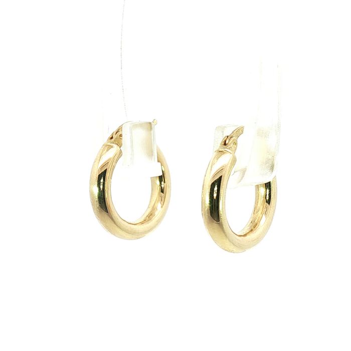 10K Classic Domed Hoop Earrings in Yellow Gold