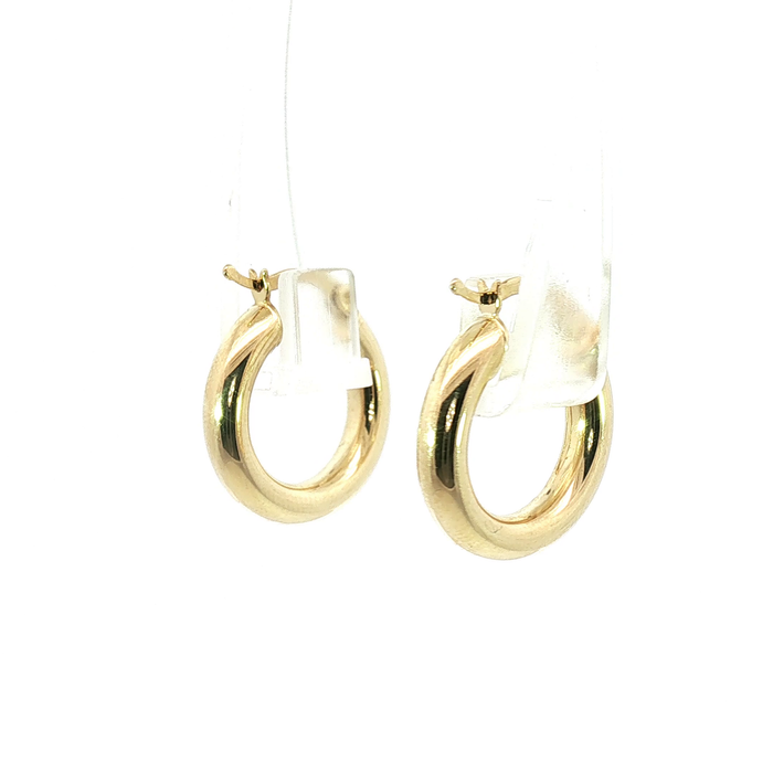 10K Classic Domed Hoop Earrings in Yellow Gold