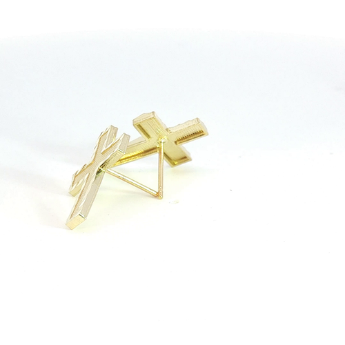 10K Cross Stud Earrings in Yellow Gold