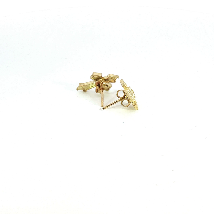 10K Cross Stud Earrings in Yellow Gold