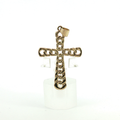 10k Curb Link Cross Pendant in Yellow Gold