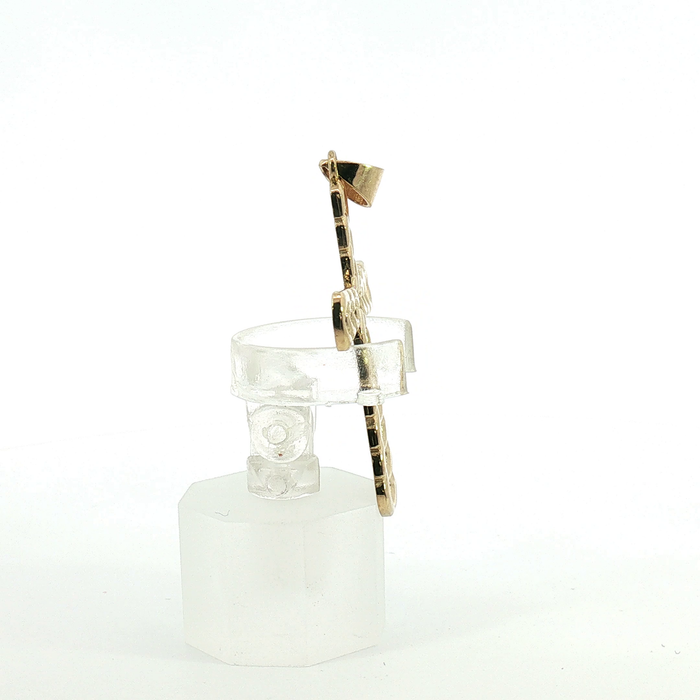 10k Curb Link Cross Pendant in Yellow Gold