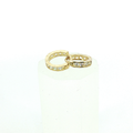 10K Diamond Channel-Set Hoop Huggie Earrings in Yellow Gold