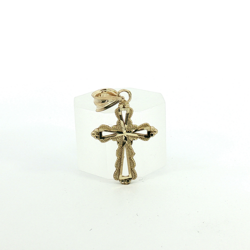 10k Diamond-Cut Cross Pendant