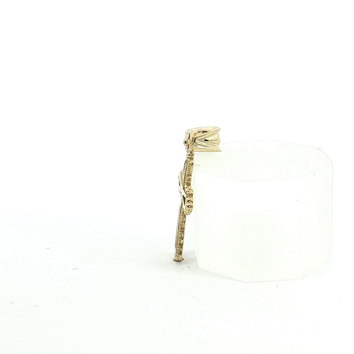 10k Diamond-Cut Cross Pendant
