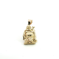 10K Diamond-Cut Laughing Buddha Pendant