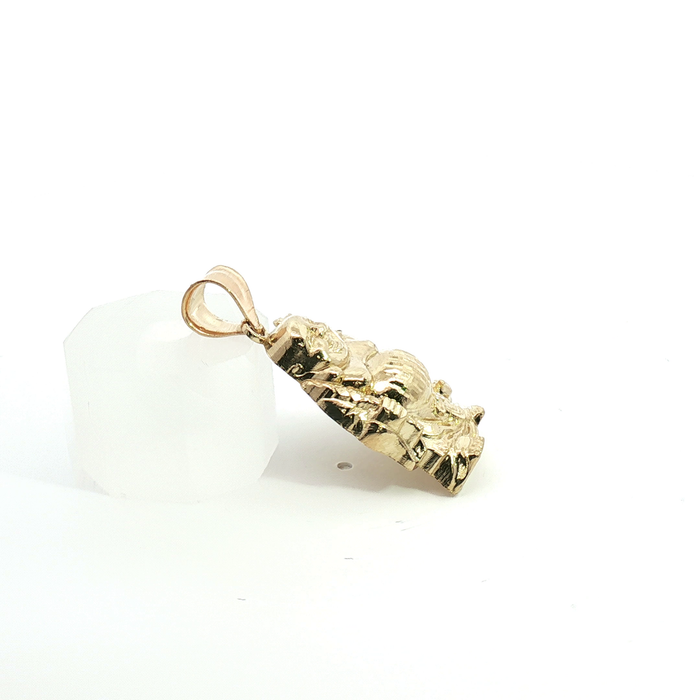10K Diamond-Cut Laughing Buddha Pendant