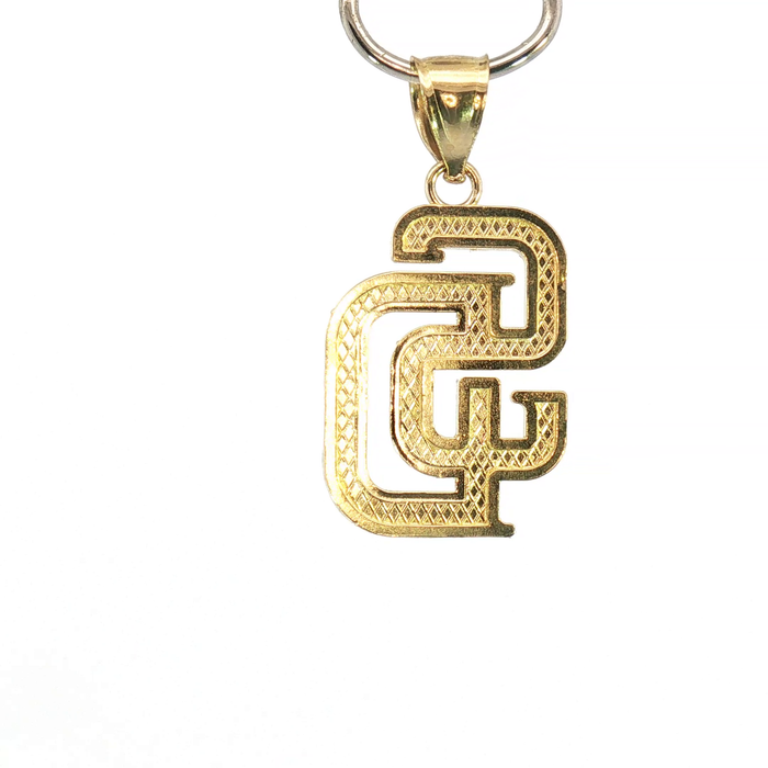 10K Diamond-Cut SD Pendant in Yellow Gold