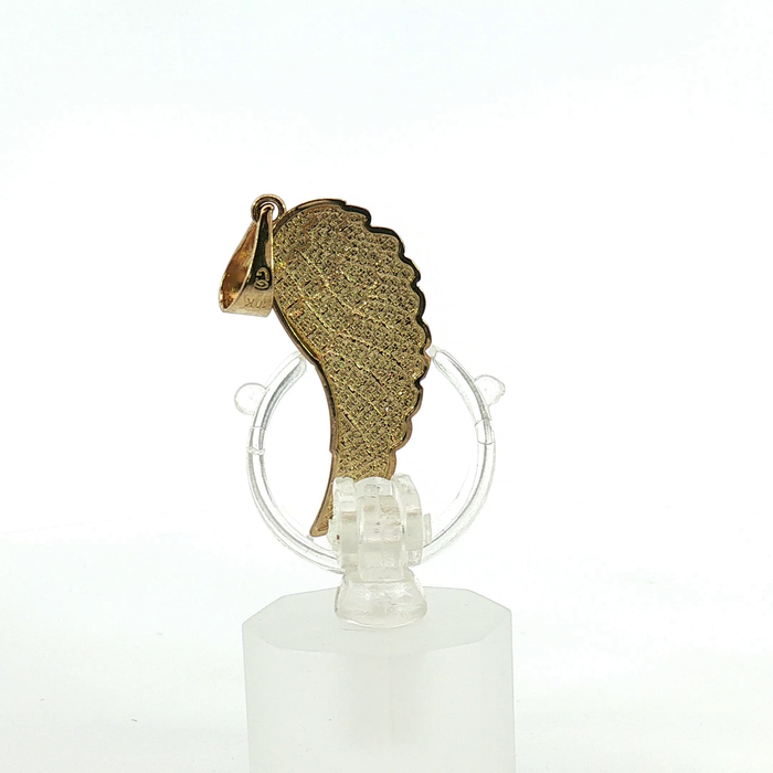10k Diamond-Cut Yellow Gold Angel Wing Pendant
