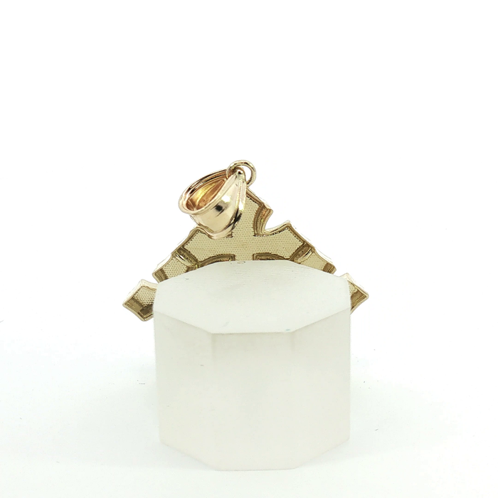 10k Diamond-Cut Yellow Gold Triple Cross Pendant