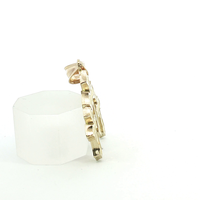 10k Diamond-Cut Yellow Gold Triple Cross Pendant