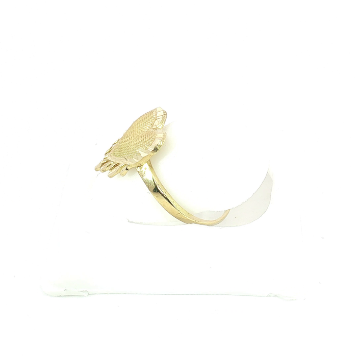 10K Dripping Heart Ring in Yellow Gold