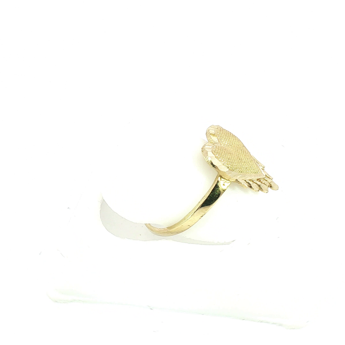 10K Dripping Heart Ring in Yellow Gold