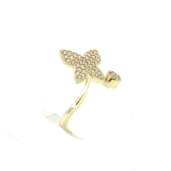 10K Gold and Crystal Butterfly Ring