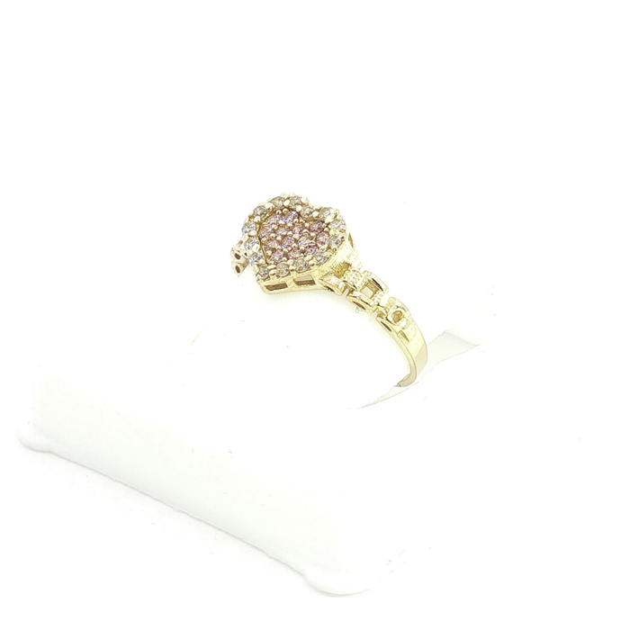 10K Gold and Crystal Gold Heart Ring