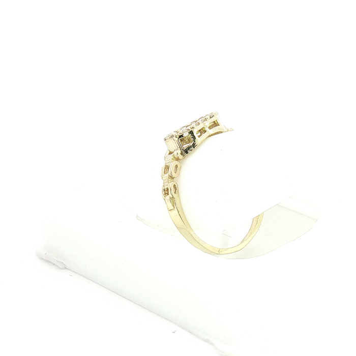 10K Gold and Crystal Gold Heart Ring