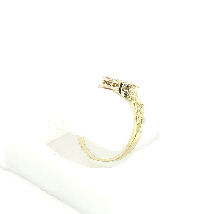 10K Gold and Crystal Gold Heart Ring