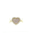 10K Gold and Crystal Heart Ring
