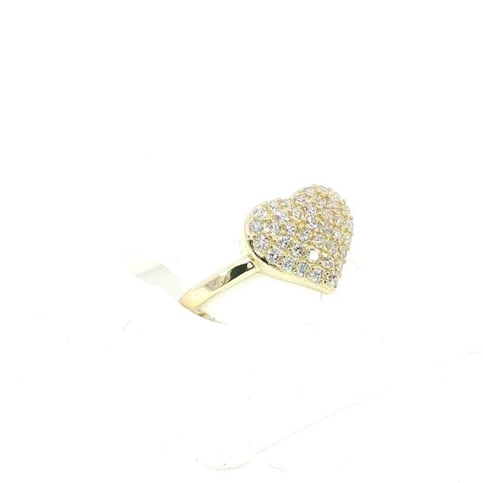 10K Gold and Crystal Heart Ring