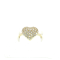 10K Gold and Crystal Heart Ring