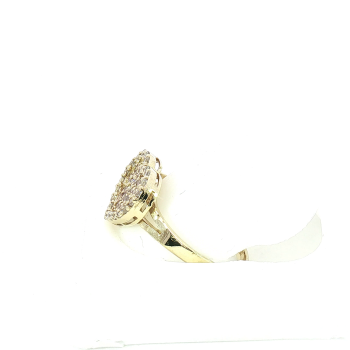 10K Gold and Crystal Heart Ring
