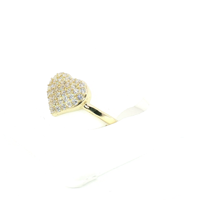 10K Gold and Crystal Heart Ring