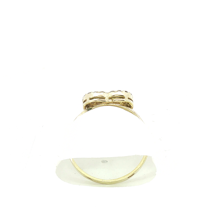 10K Gold and Crystal Heart Ring
