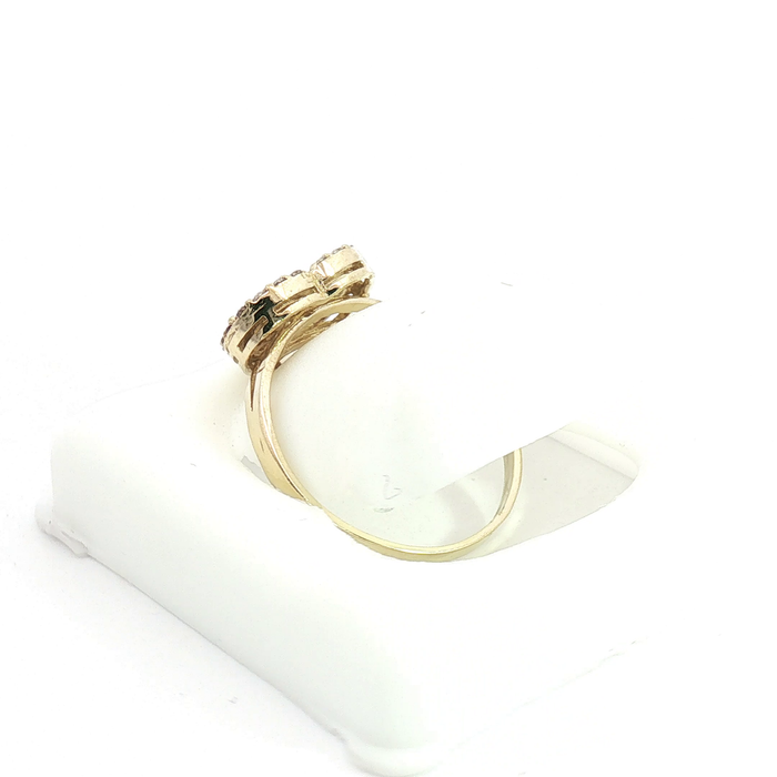 10K Gold and Crystal Heart Ring