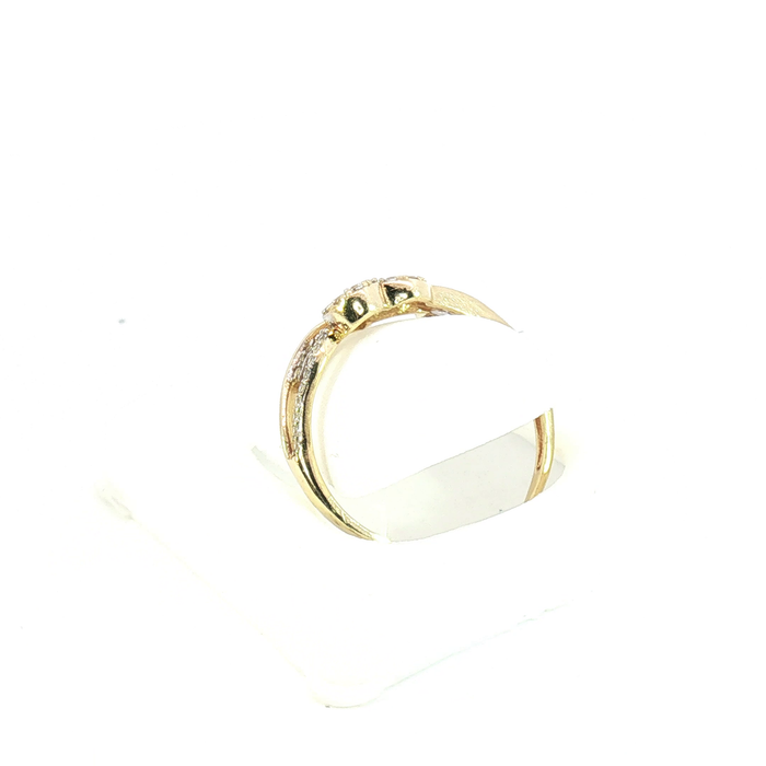 10K Gold and Crystal Heart Ring