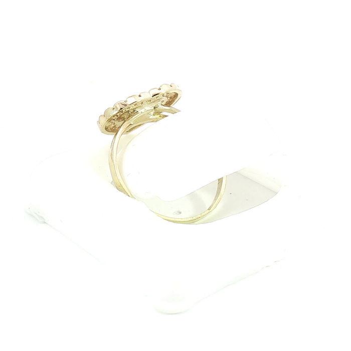 10K Gold and Crystal Heart Ring