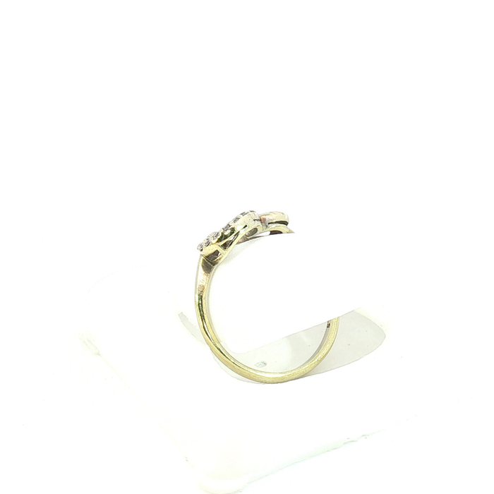 10K Gold and Crystal Heart Ring