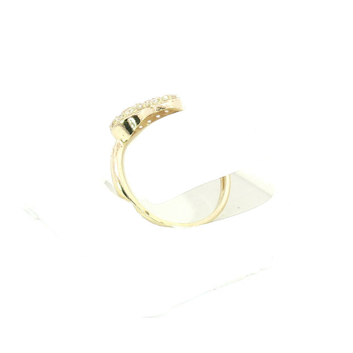 10K Gold and Crystal Heart Ring
