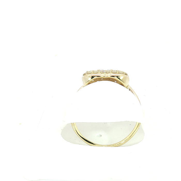 10K Gold and Crystal Heart Ring