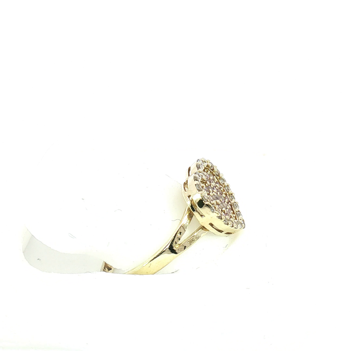 10K Gold and Crystal Heart Ring