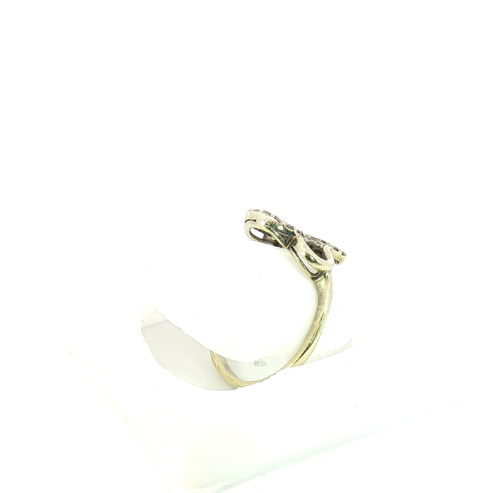 10K Gold and Crystal Heart Ring