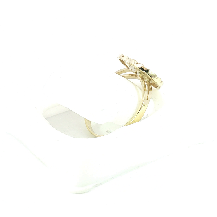 10K Gold and Crystal Heart Ring