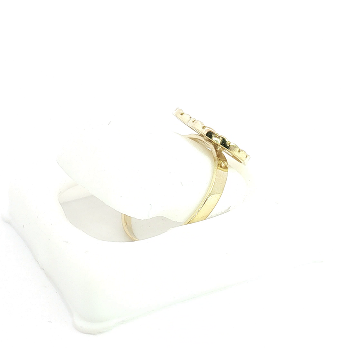 10K Gold and Crystal Heart Ring
