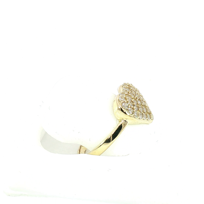 10K Gold and Crystal Heart Ring
